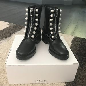 3.1 Phillip Lim Hayett Faux Pearl Lug Sole boots
